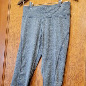 RBX Active Heather Grey Capri Cropped Leggings Wide Waistband Size S Athletic